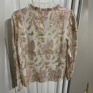 Lilly Pulitzer Gianna Silk Top Rose Gold XS